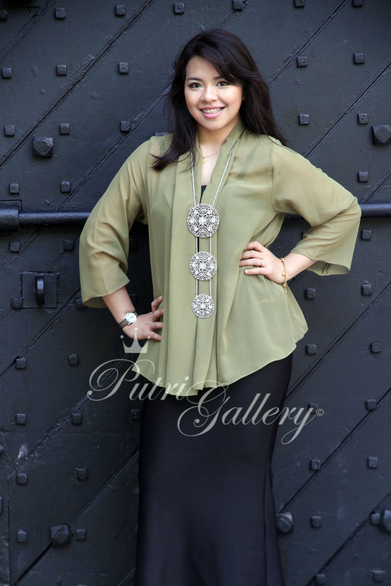 Basic Kebaya Army Green