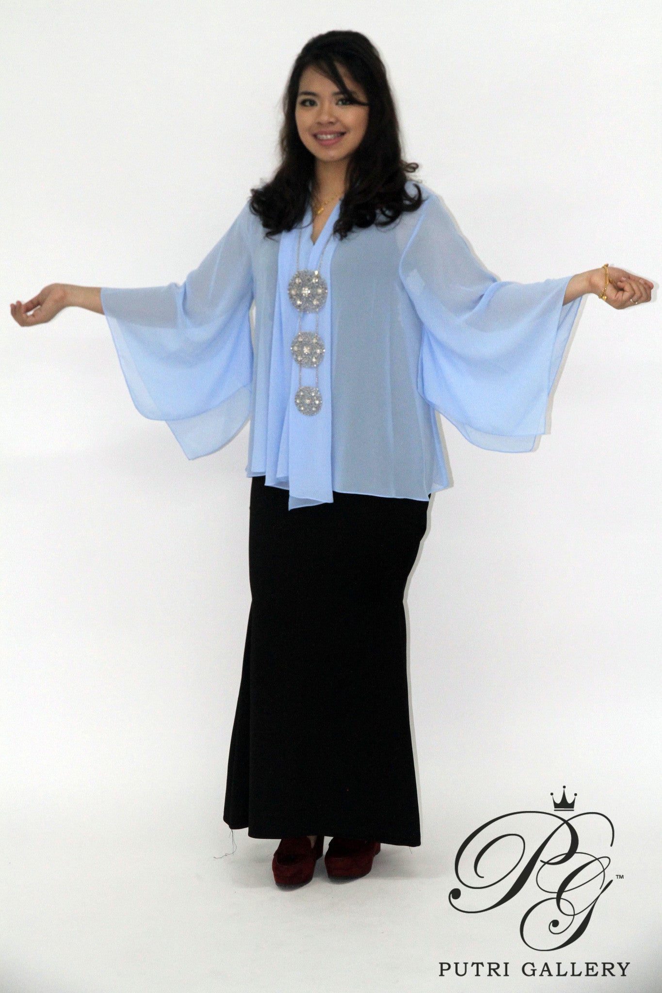 Kimono Furisode Cloudy Blue