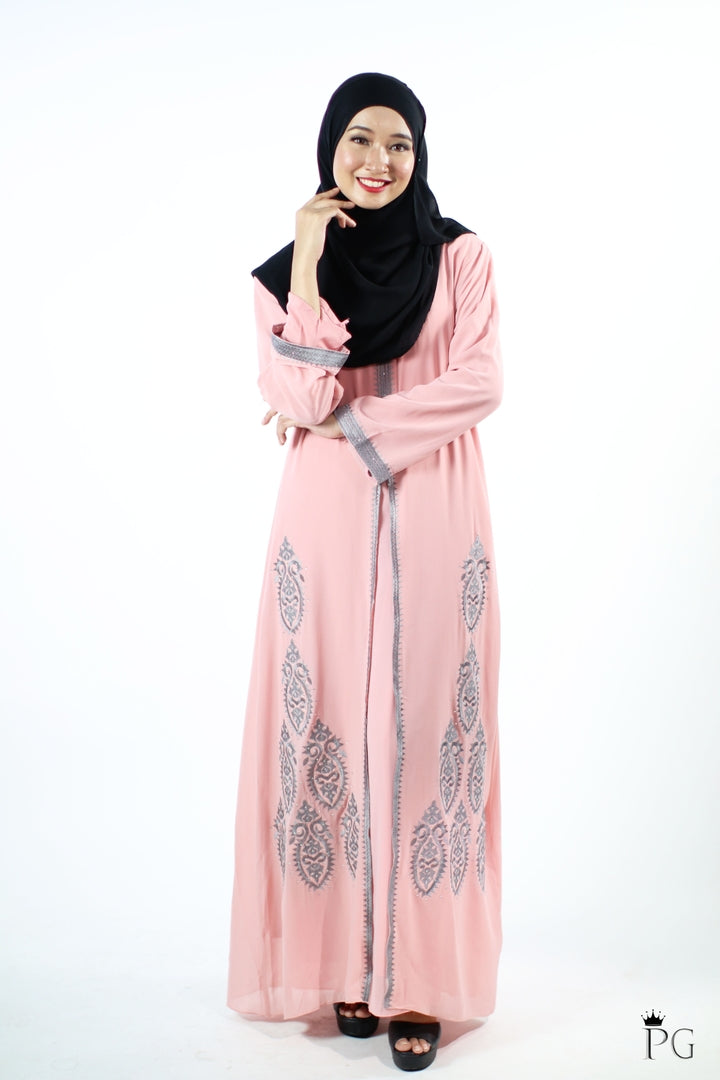 Leila Abaya in Flamingo Pink