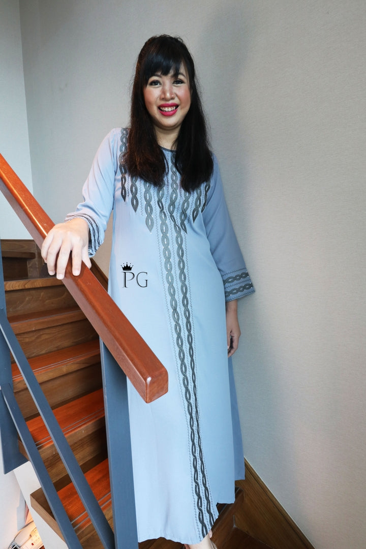 Kayla in Blue-Grey Abaya
