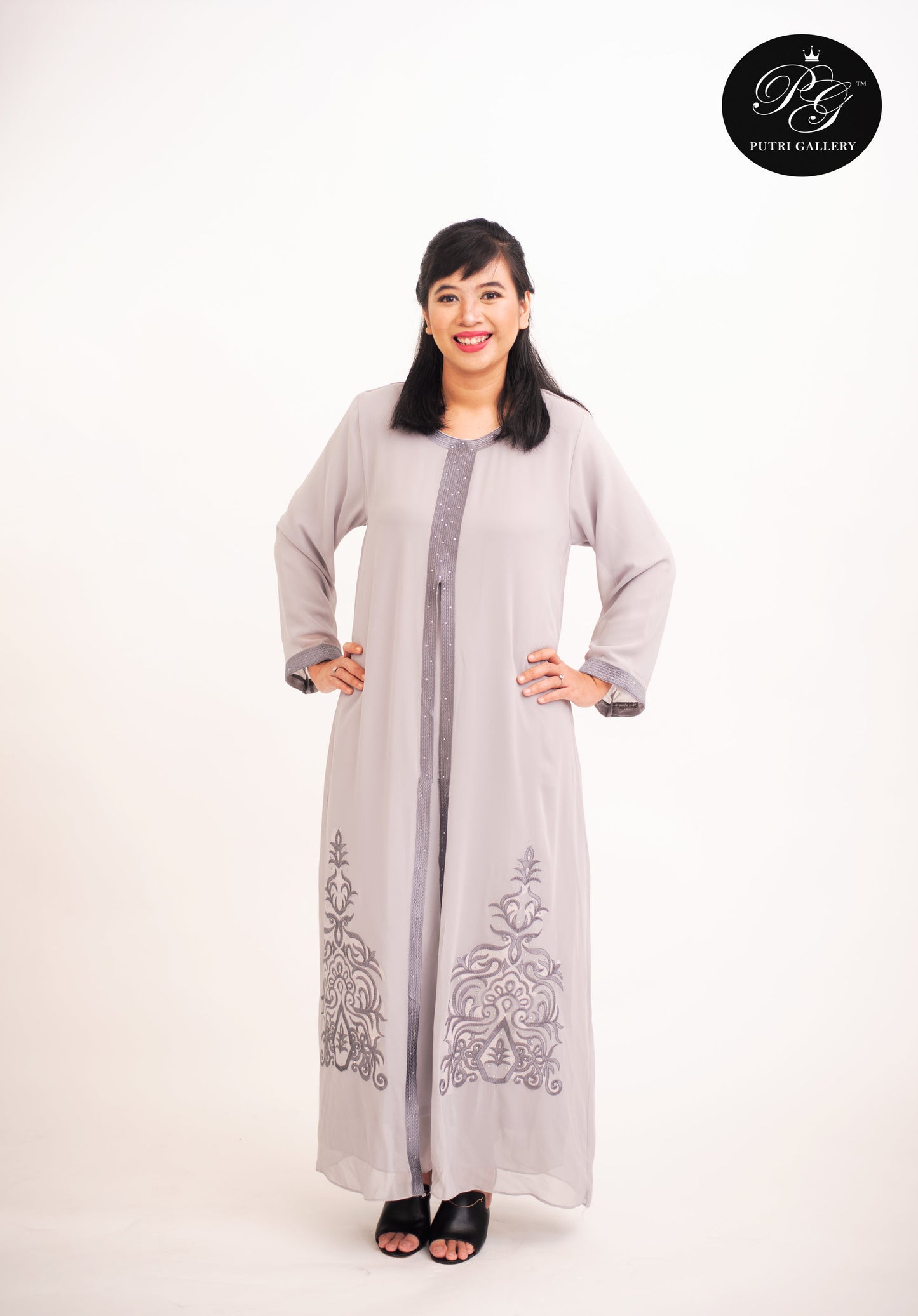 *New* Afirah Abaya in Silver Grey