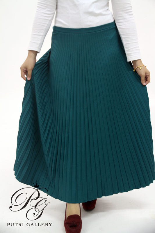 Accordian Pleated Skirt (Teal Green)