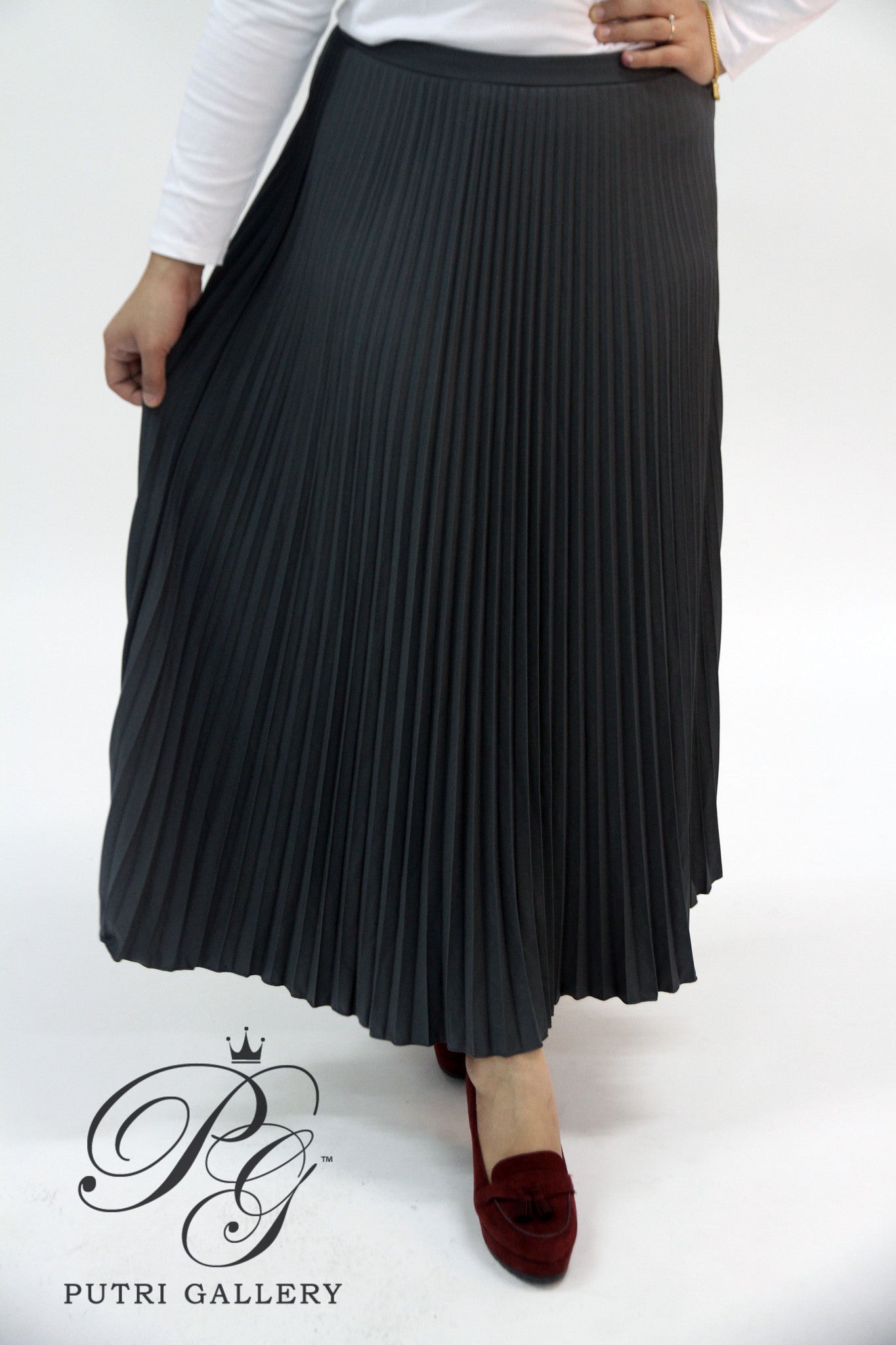 Accordian Pleated Skirt (Grey)