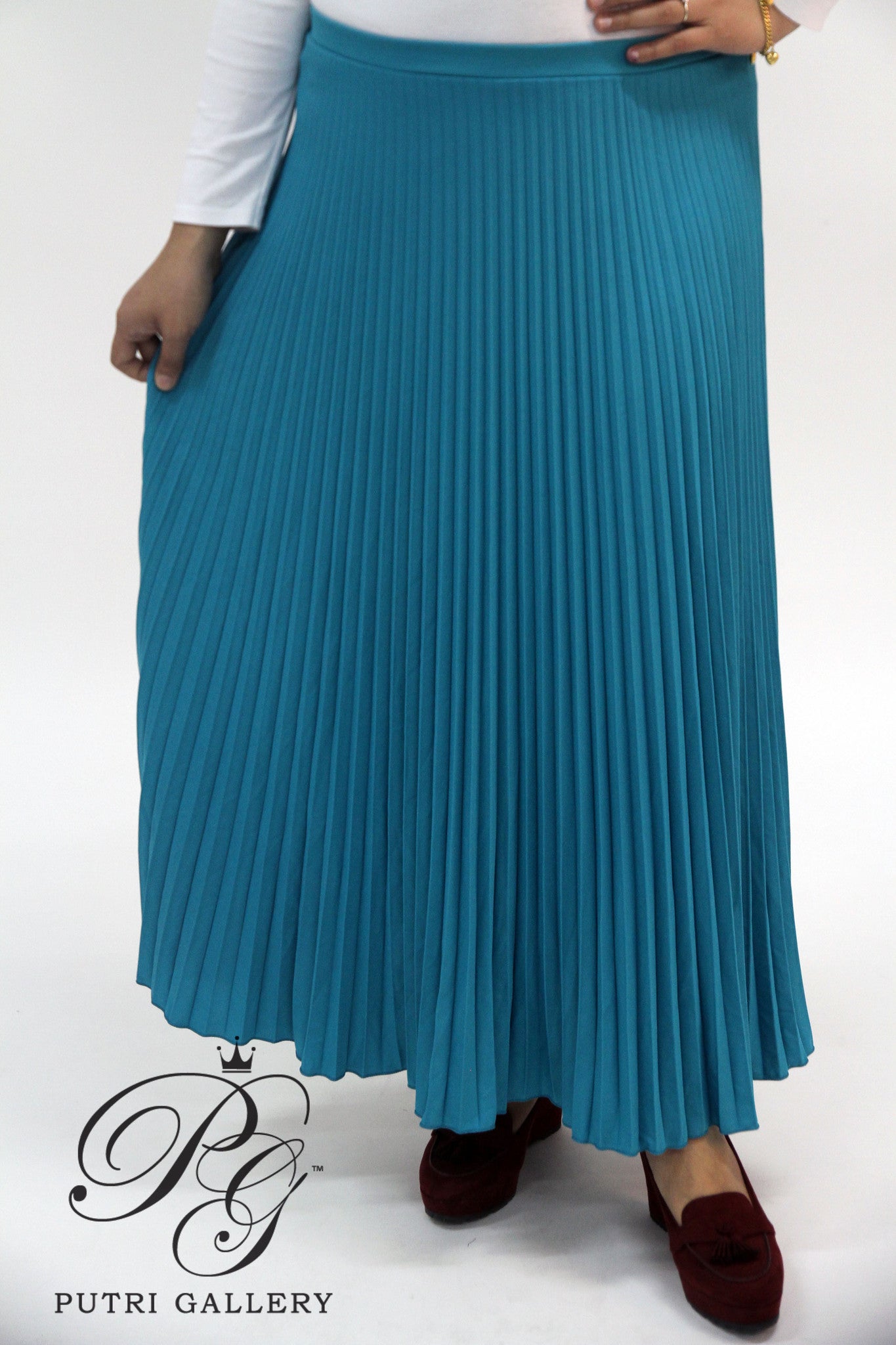 Accordian Pleated Skirt (Turqoise)